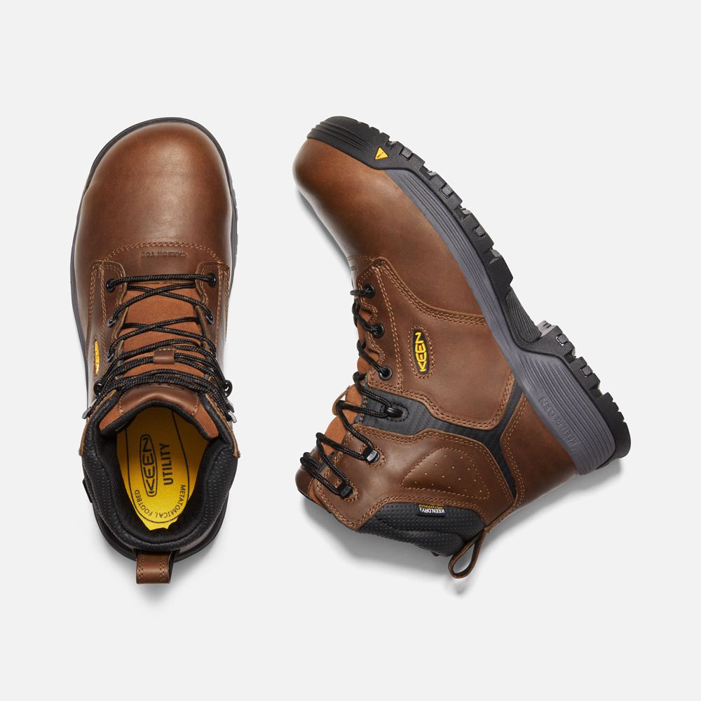 Keen Trekking Bot Erkek Kahverengi - Chicago 6\" Internal Met Waterproof (Carbon-Fiber Toe) - Türkiye